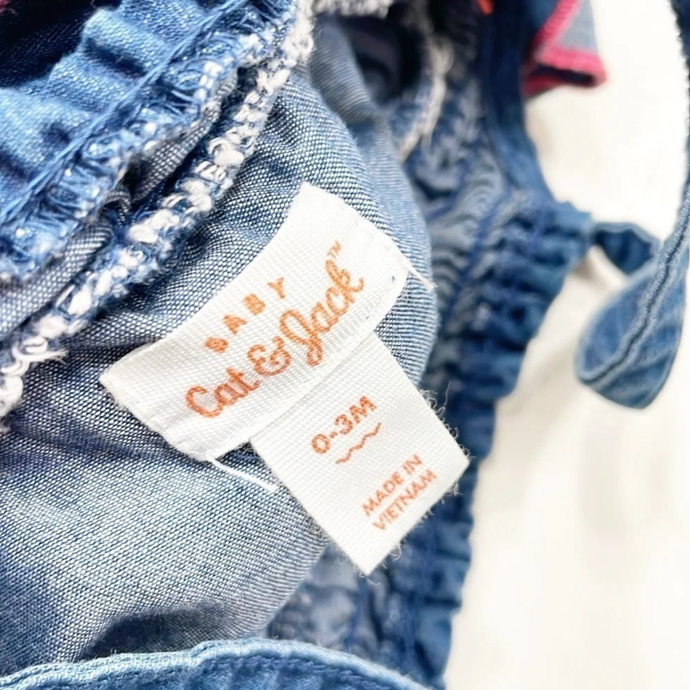 Baby Cat & Jack baby girls denim ruffle bodysuit